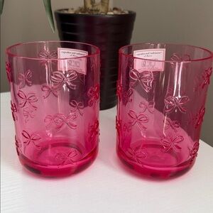 Cupcakes & Cashmere pink Bows pink Acrylic Tumbler Cup Set of 2